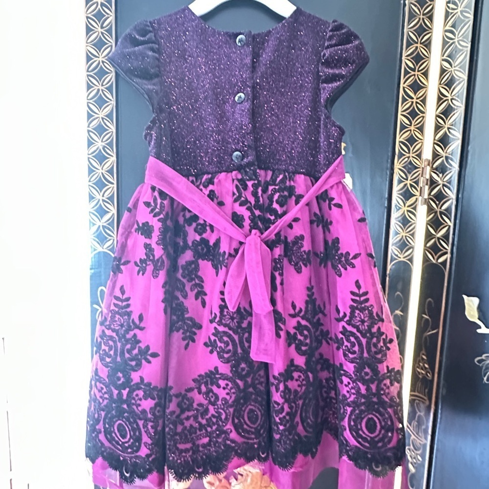 Purple and Black Lace Girls Holiday - Picture 2 of 5